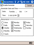 Pocket PC Reminder Screen Shot